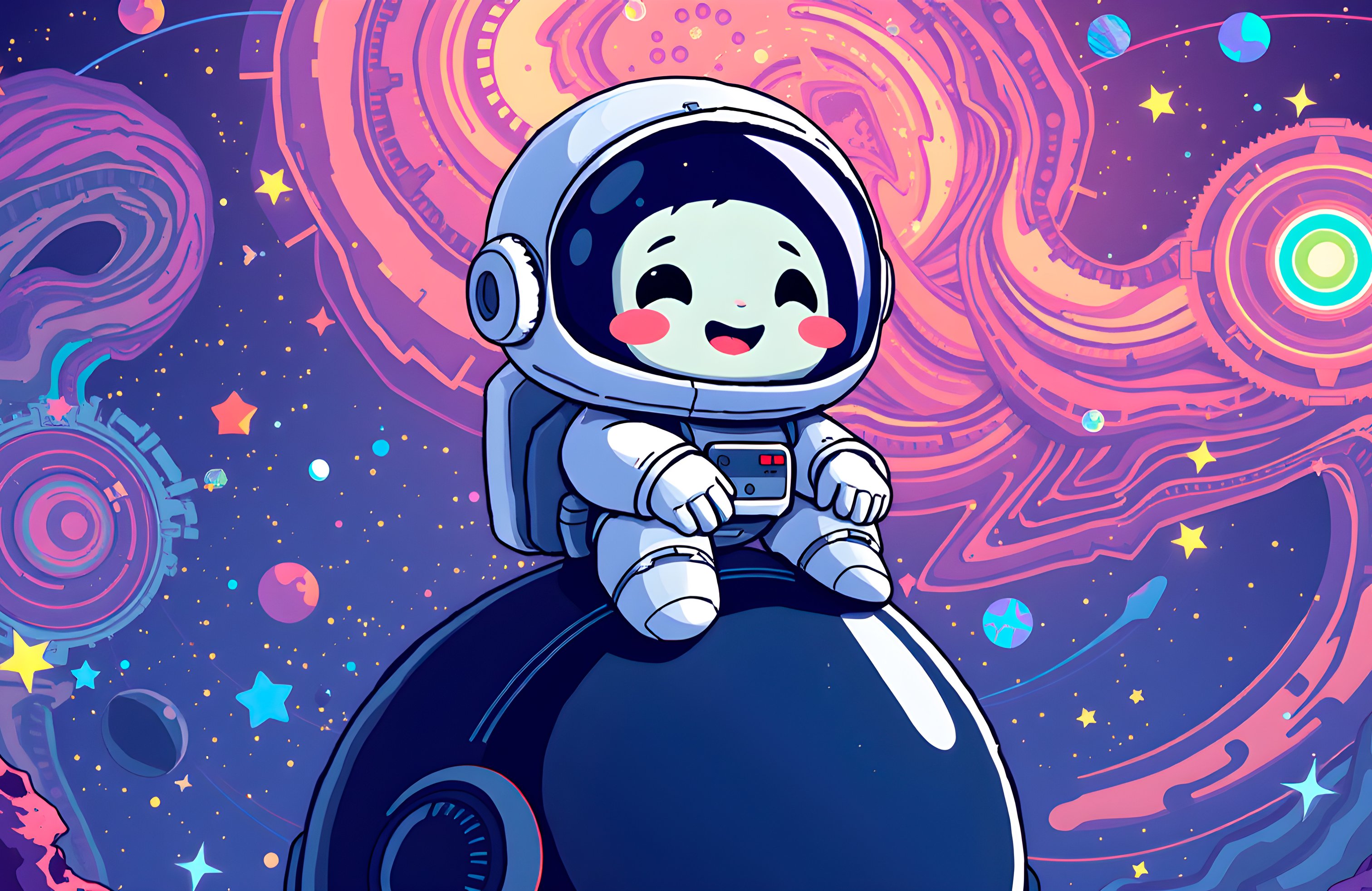 Cheerful astronaut - Wallpapers for Apple MacBook 14.2″ in 3024x1964 resolution
