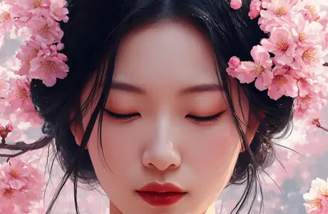 People wallpapers: sakura, woman, makeup, Asia