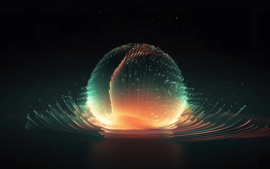 Luminous abstract sphere — desktop and phone wallpaper, free download