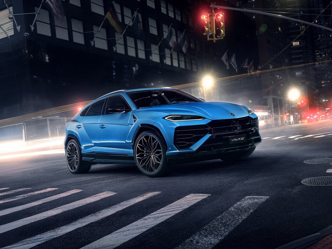 Blue Lamborghini Urus SE - XGA+ wallpapers in 1152x864 resolution