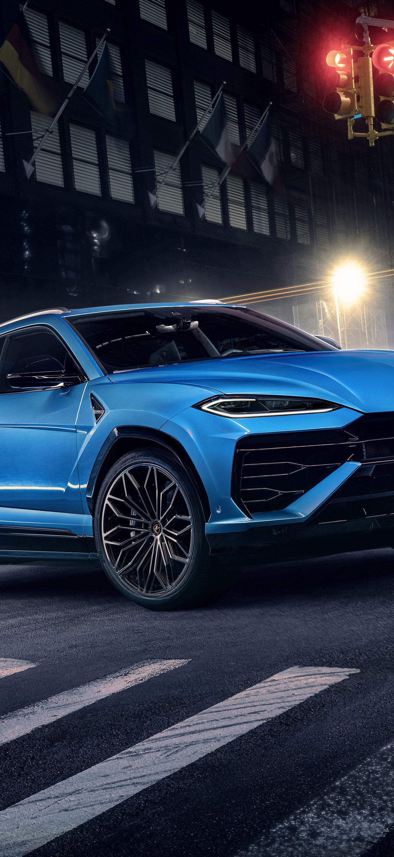 Синий Lamborghini Urus SE - Обои для iPhone Air в разрешении 1260x2736