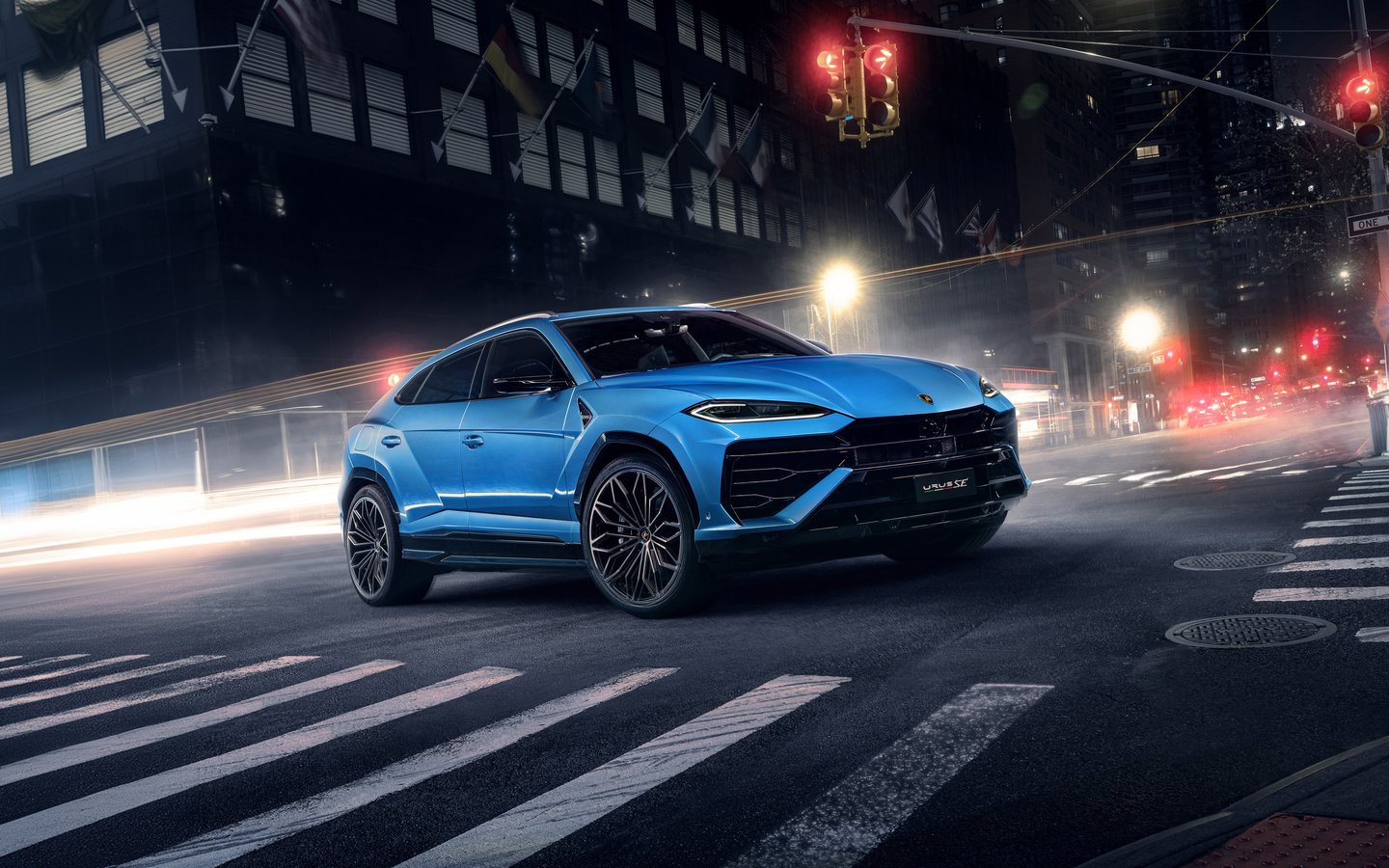 Blue Lamborghini Urus SE - WSXGA wallpapers in 1440x900 resolution