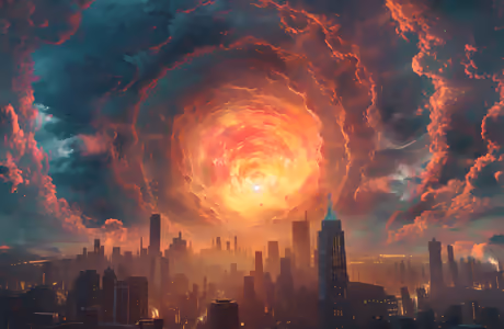 Cities wallpapers: cityscape, skyscrapers, swirl, metropolis