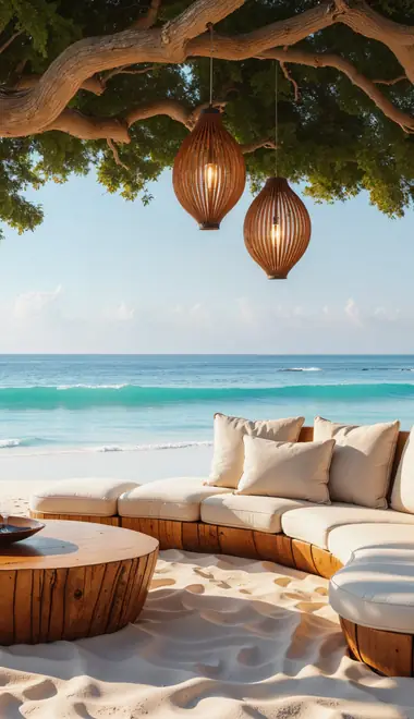 Nature wallpapers: tropics, resort, trees, sofa