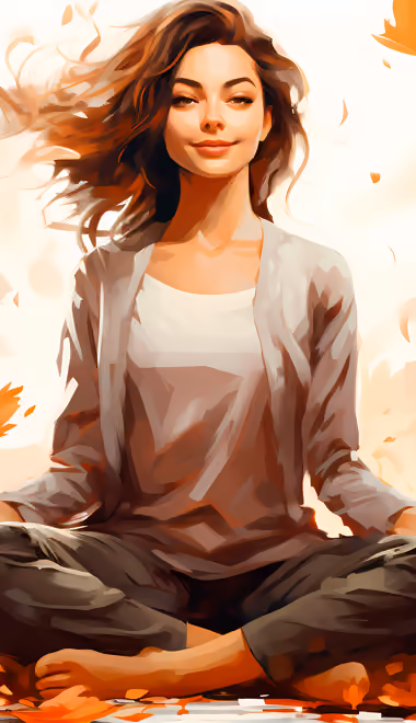 Sport wallpapers: yoga, girl, meditation, autumn leaves