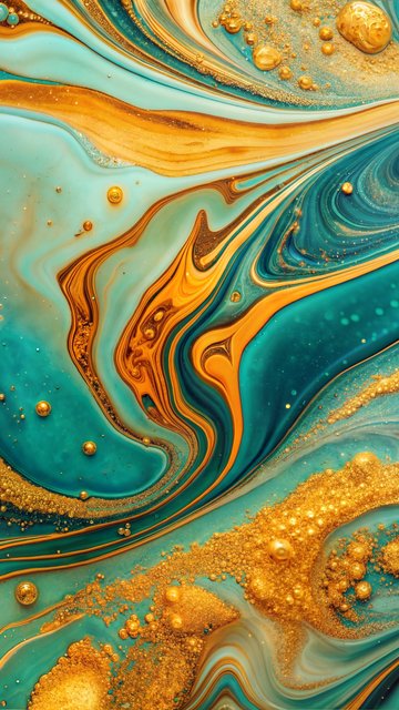 Turquoise marble with gold chips - Wallpapers for Nokia, Samsung in 360x640 resolution