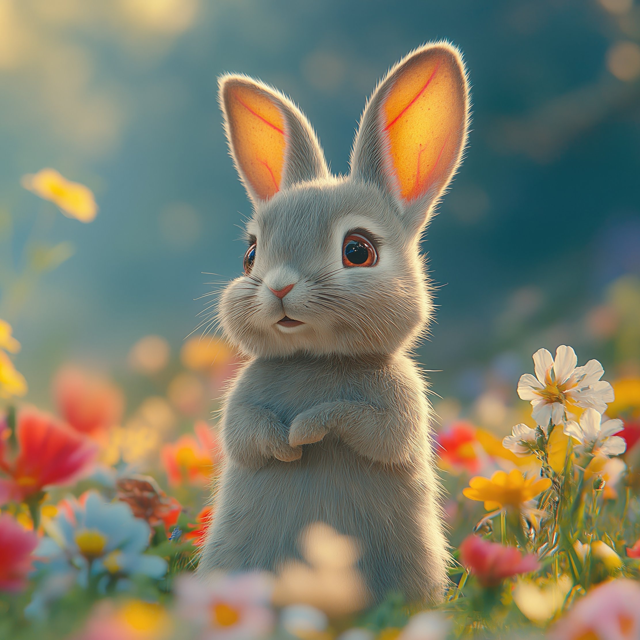 Cute bunny on his hind legs - Wallpapers for iPad Pro 10.5″ in 2224x2224 resolution