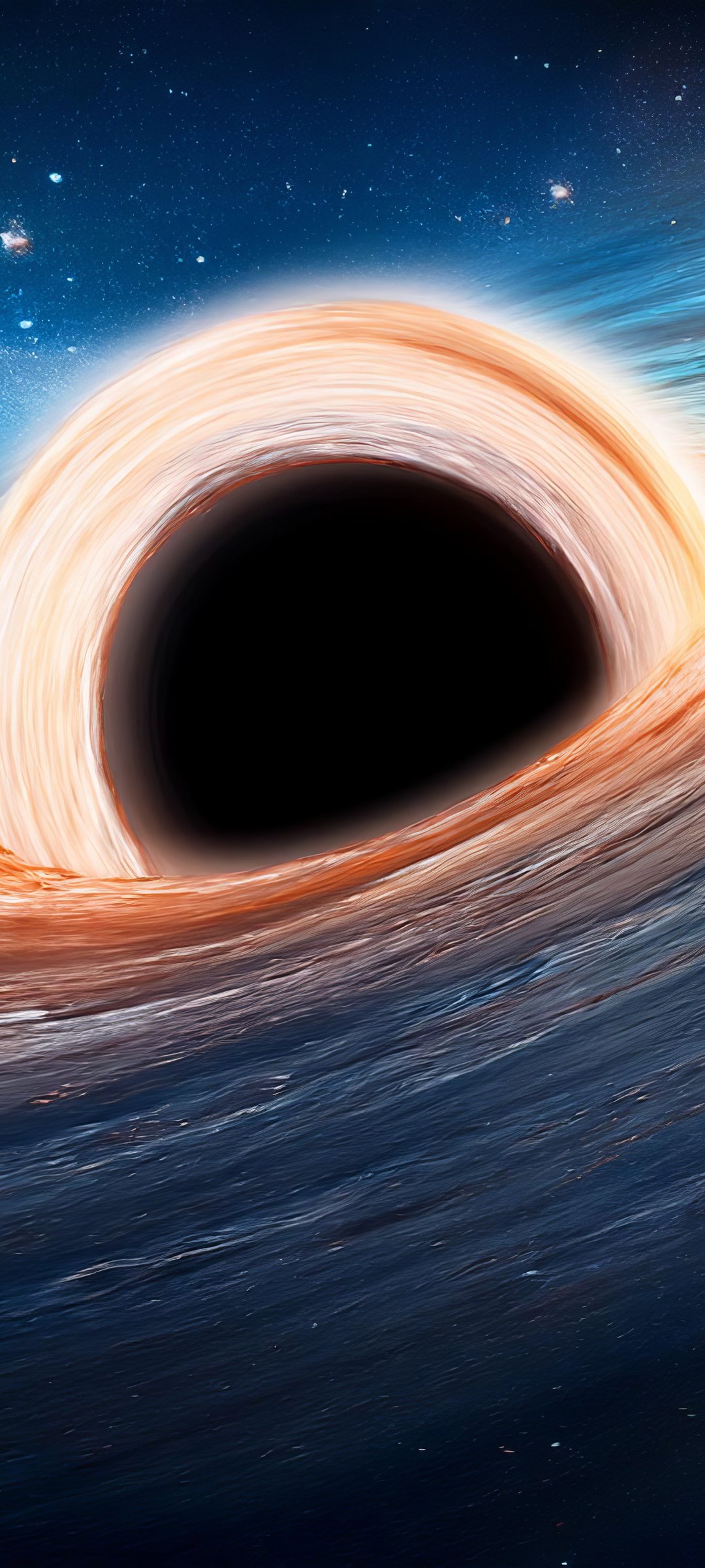 Black hole with a bright disk - Wallpapers for Samsung Galaxy M55, POCO M4/X4/X5, Xiaomi Redmi 12/13/Note 13/Note 14/Note 14S in 1080x2400 resolution