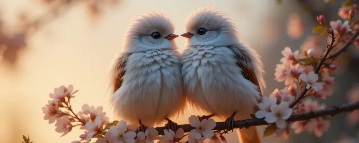 5K2K UltraWide 21:9 couple wallpapers (5120x2160): bird, sakura, morning, romance