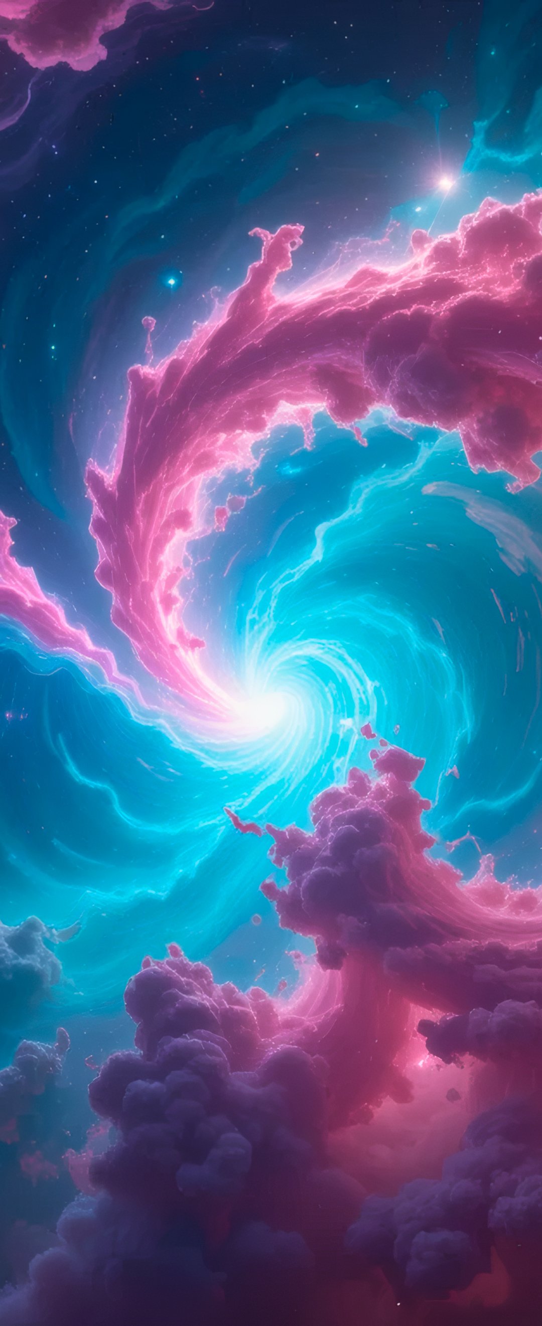 Pink Spiral Galaxy - Wallpapers for Samsung Galaxy Z Flip6, Motorola Razr 2025 in 1080x2640 resolution
