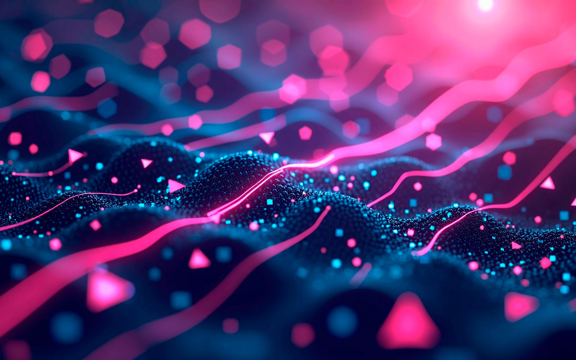 Dynamic neon waves - Wallpapers for Apple MacBook 12″ in 2304x1440 resolution