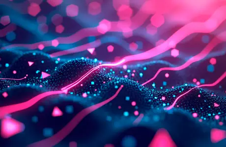 Abstraction wallpapers: neon, waves, particles, line