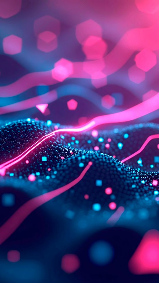 Dynamic neon waves - Wallpapers for Samsung, HTC, Sony in 540x960 resolution
