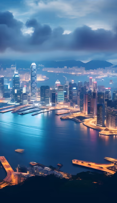China Wallpapers for LG/ASUS (480x854): Hong Kong, downtown, river, skyscrapers