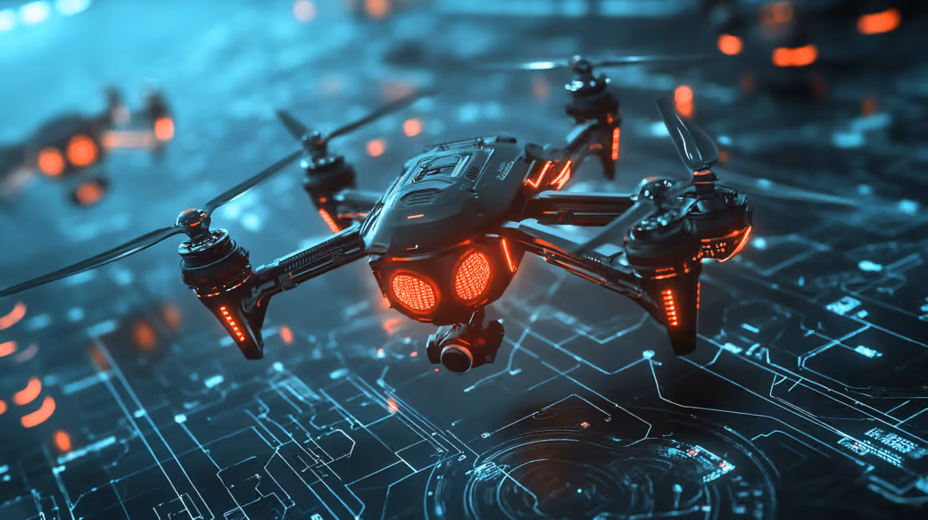 Modern quadcopter with backlight - WQXGA and for Apple MacBook Air 13 wallpapers in 2560x1600 resolution