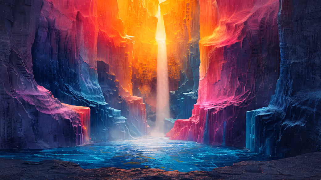 Colorful cavern with light beam - XVGA wallpapers in 1024x768 resolution