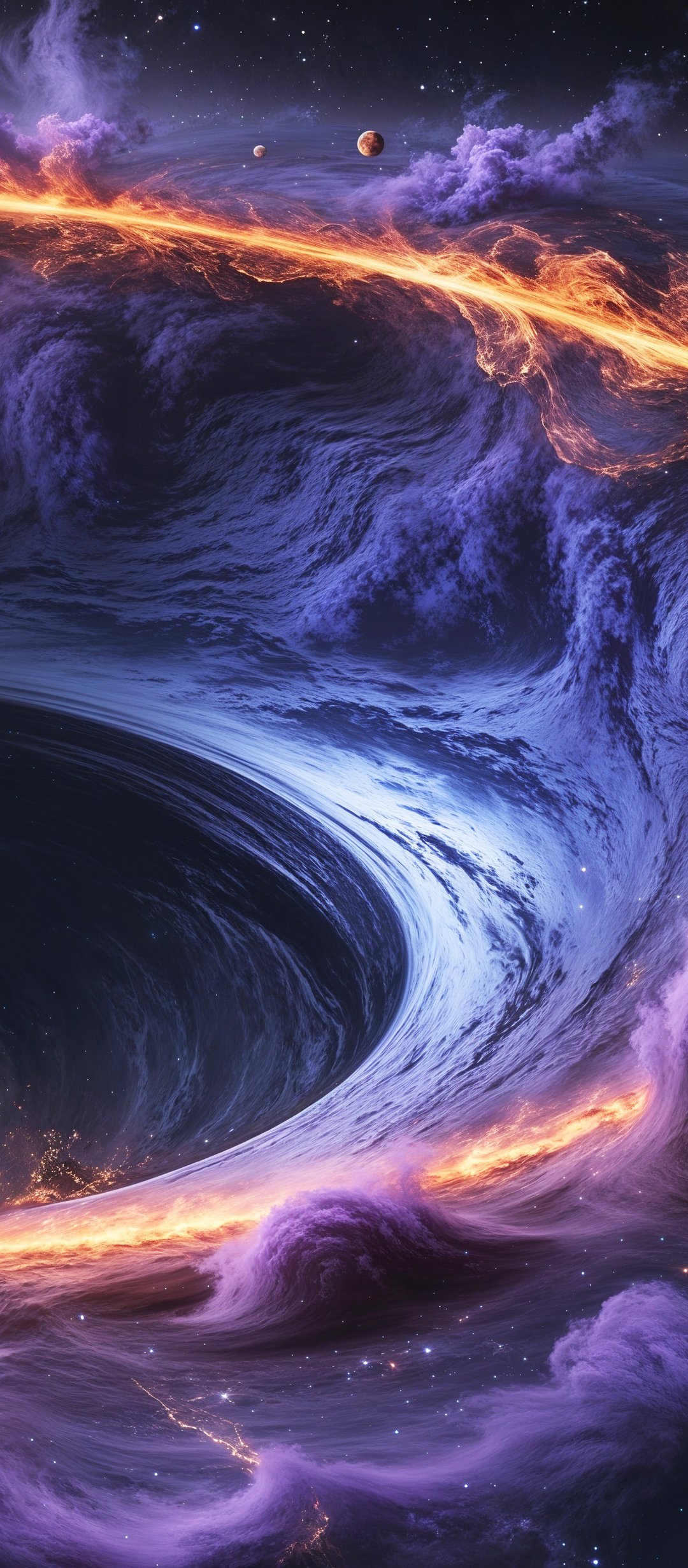 Black hole with fiery ring in space - Wallpapers for TECNO/Infinix in 1080x2460 resolution