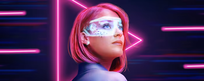 Technology wallpapers: VR headset, woman, pink hair, makeup