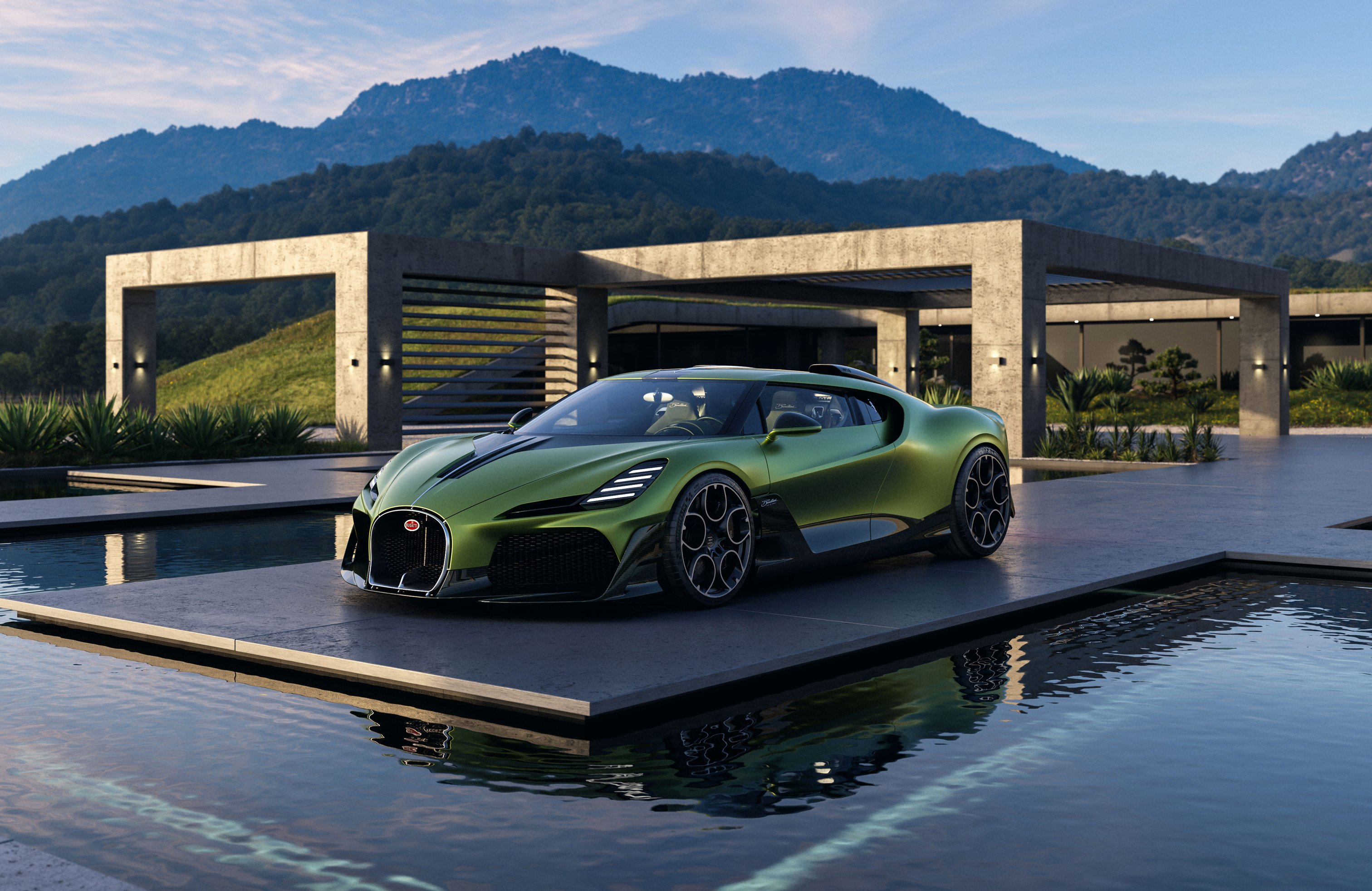 Bugatti Brouillard supercar in front - Wallpapers for Apple MacBook 14.2″ in 3024x1964 resolution