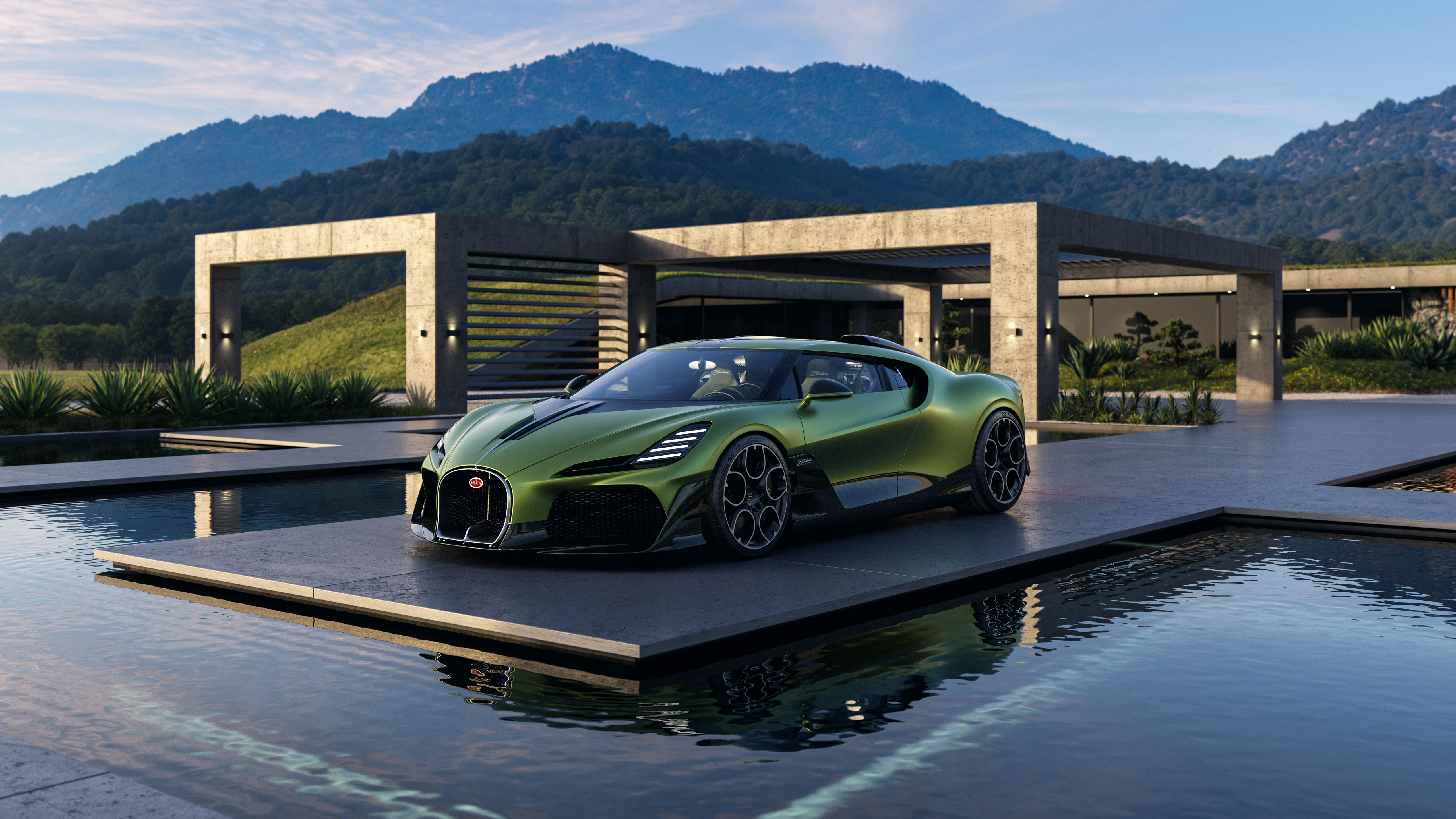 Bugatti Brouillard supercar in front - 5K wallpapers in 5120x2880 resolution