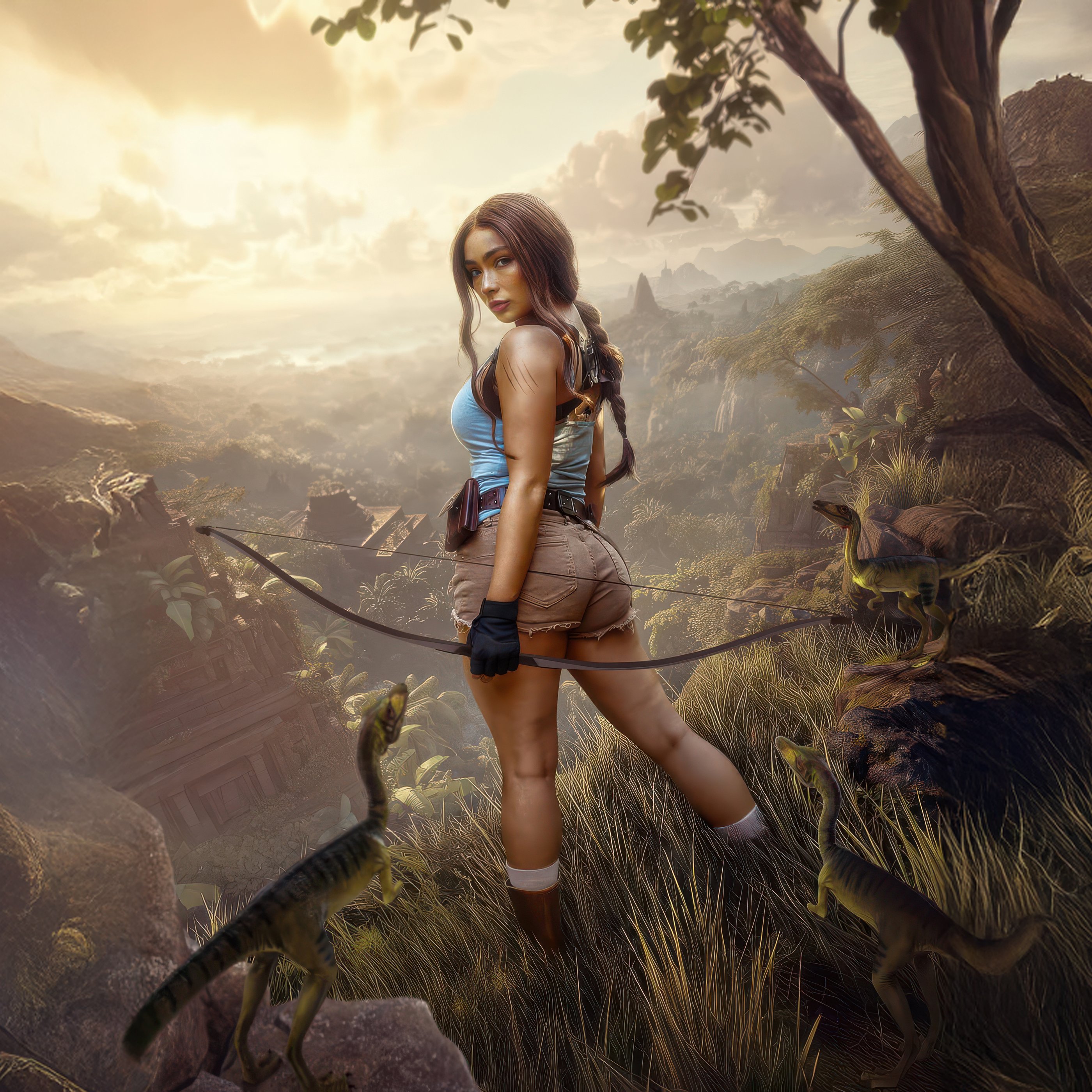 Косплей Томб Райдер - Обои для Samsung Galaxy Tab S9+ в разрешении 2800x2800