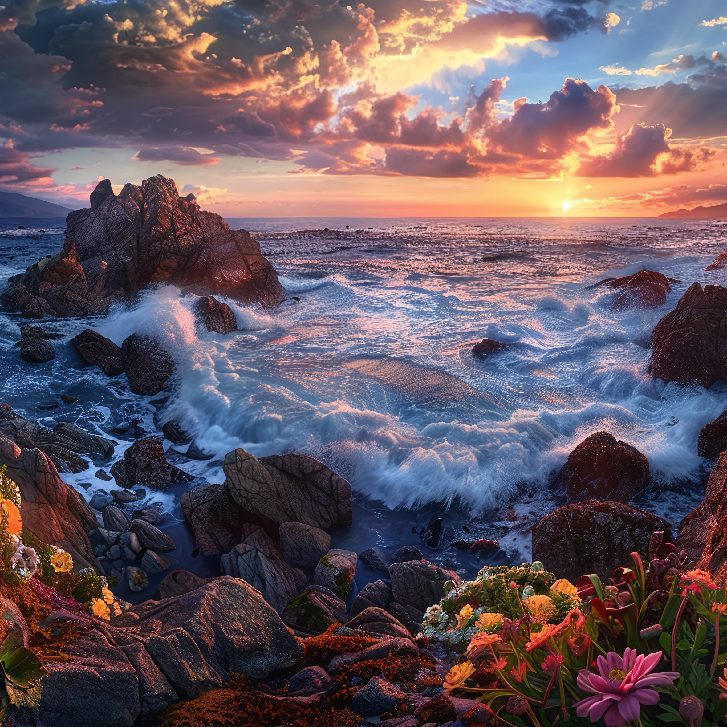 Cozy sunset on the shore - Wallpapers for iPad Air 10.9″ in 2360x2360 resolution