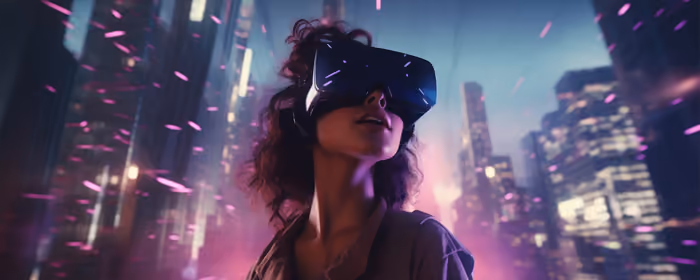 Technology wallpapers: VR, cyberpunk, girl, VR headset