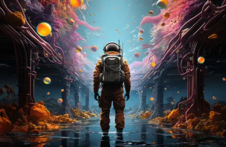HDV 720p wallpapers (1280x720): astronaut, extraterrestrial, surrealism, alien