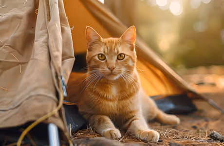 Animals wallpapers: cat, tent, camp, forest