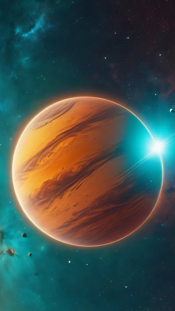 Bright orange planets - Wallpapers for Nokia, Samsung in 360x640 resolution