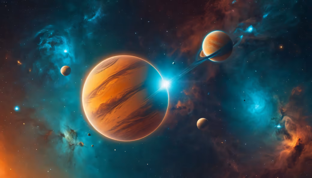 Bright orange planets - 5K2K UltraWide 21:9 wallpapers in 5120x2160 resolution