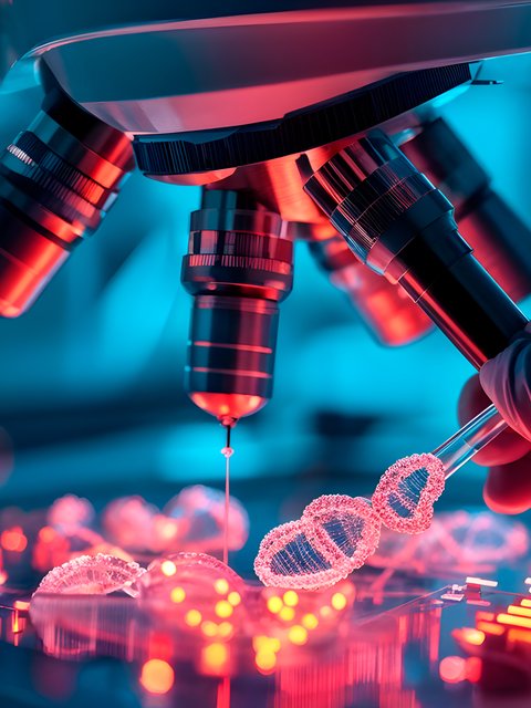 Scientist examines DNA - Wallpapers for HTC/BlackBerry in 480x640 resolution