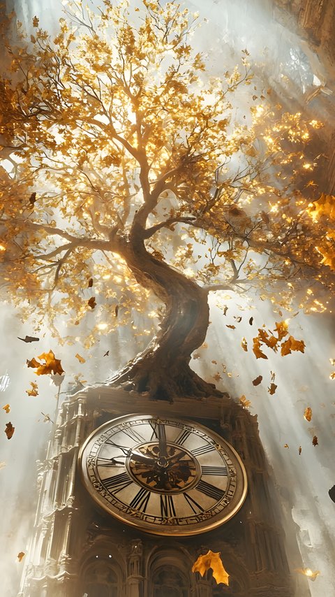 Tree with golden leaves - Wallpapers for LG/ASUS in 480x854 resolution