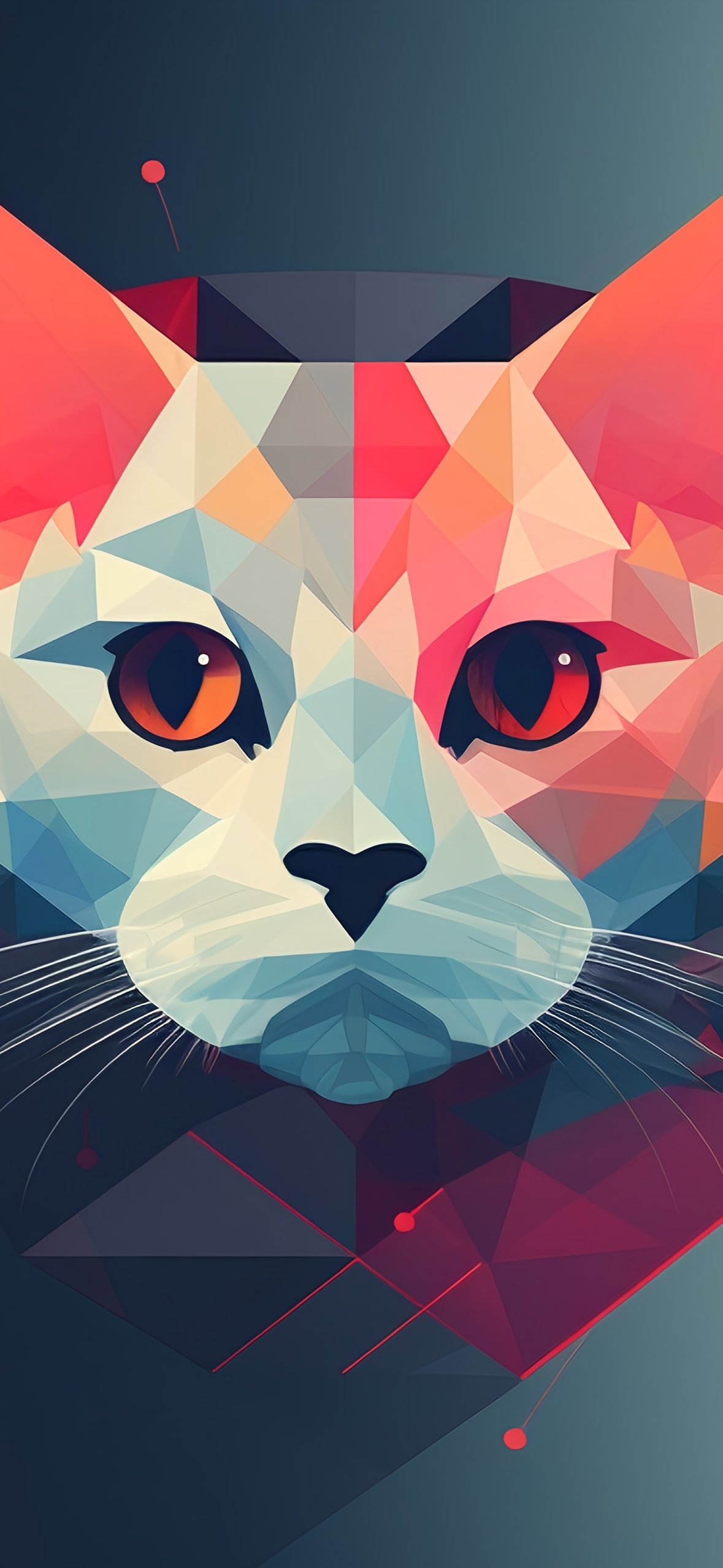 Low poly cat - Wallpapers for iPhone 14 Pro/15 Pro in 1179x2556 resolution