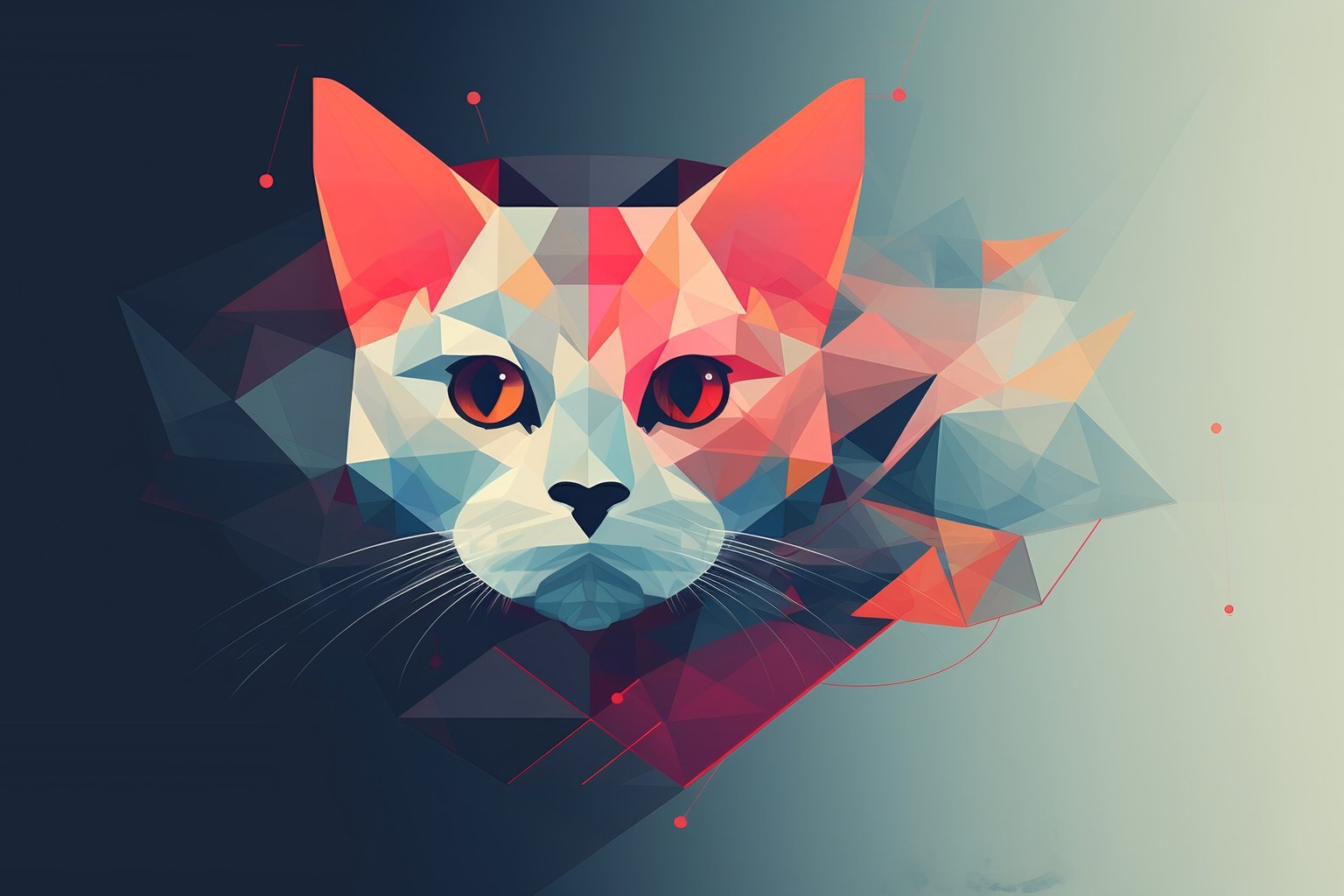 Low poly кот - Microsoft Surface 12.4″ обои в разрешении 1536x1024