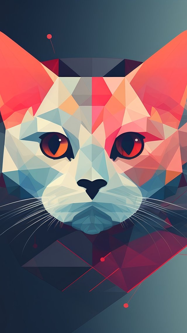 Low poly cat - Wallpapers for iPhone 5/5S/5C/SE in 640x1136 resolution