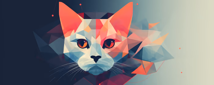 Обои иллюстрации: кошка, low poly, усы, глаза