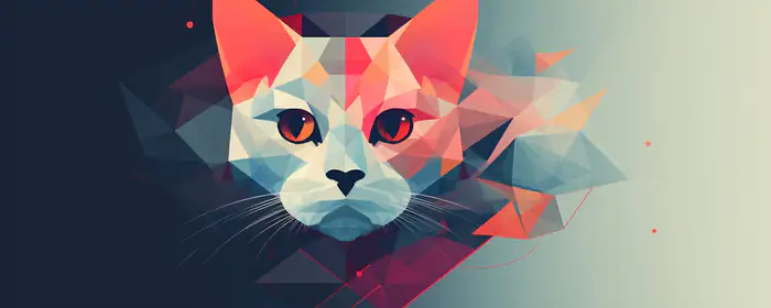 Обои иллюстрации: кошка, low poly, усы, глаза