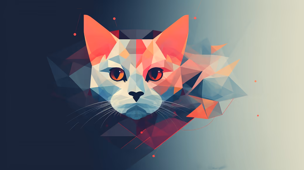 Low poly кот — обои на рабочий стол и телефон