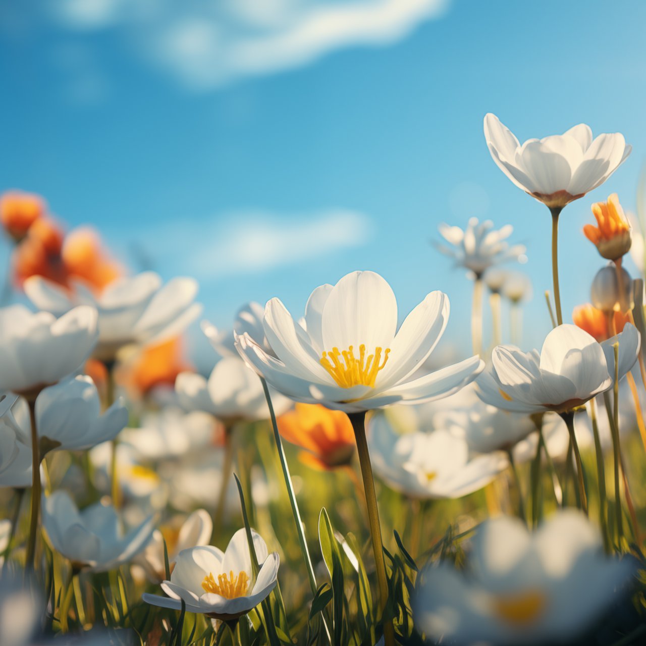 Wildflowers in summer - Wallpapers for Lenovo, Huawei in 1280x1280 resolution