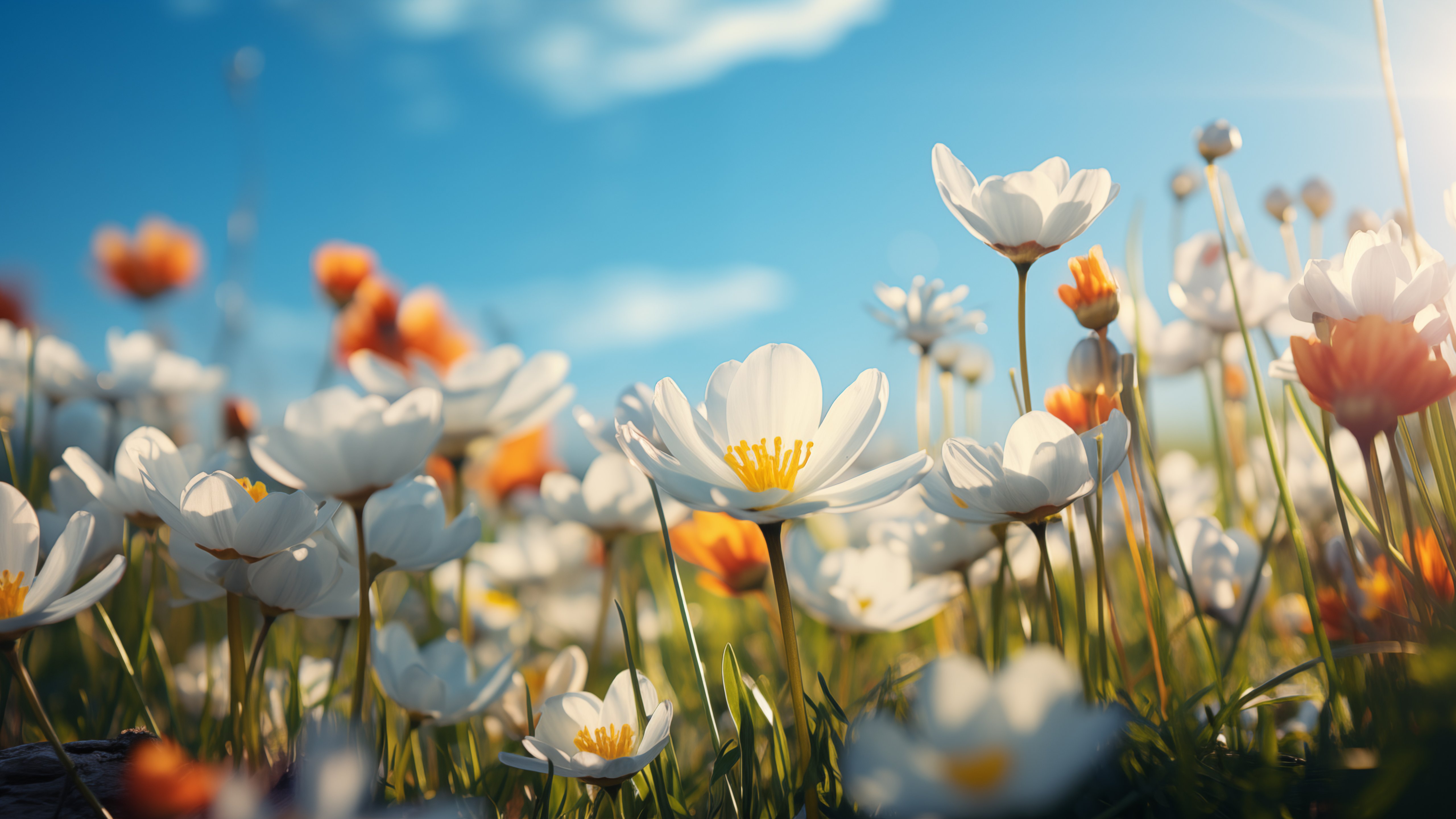 Wildflowers in summer - 5K wallpapers in 5120x2880 resolution