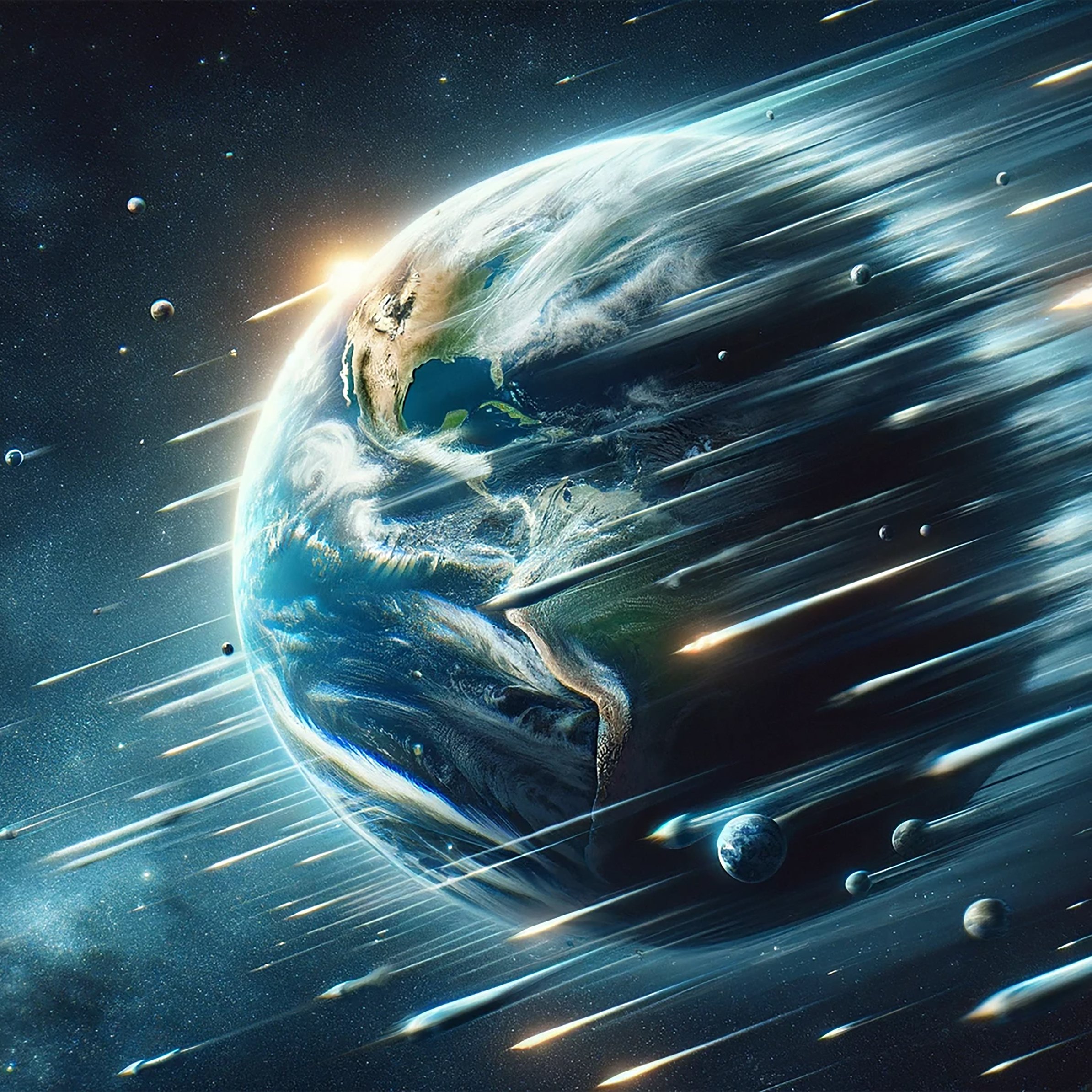 Earth in a meteor shower - Wallpapers for iPad Pro 11″ in 2388x2388 resolution
