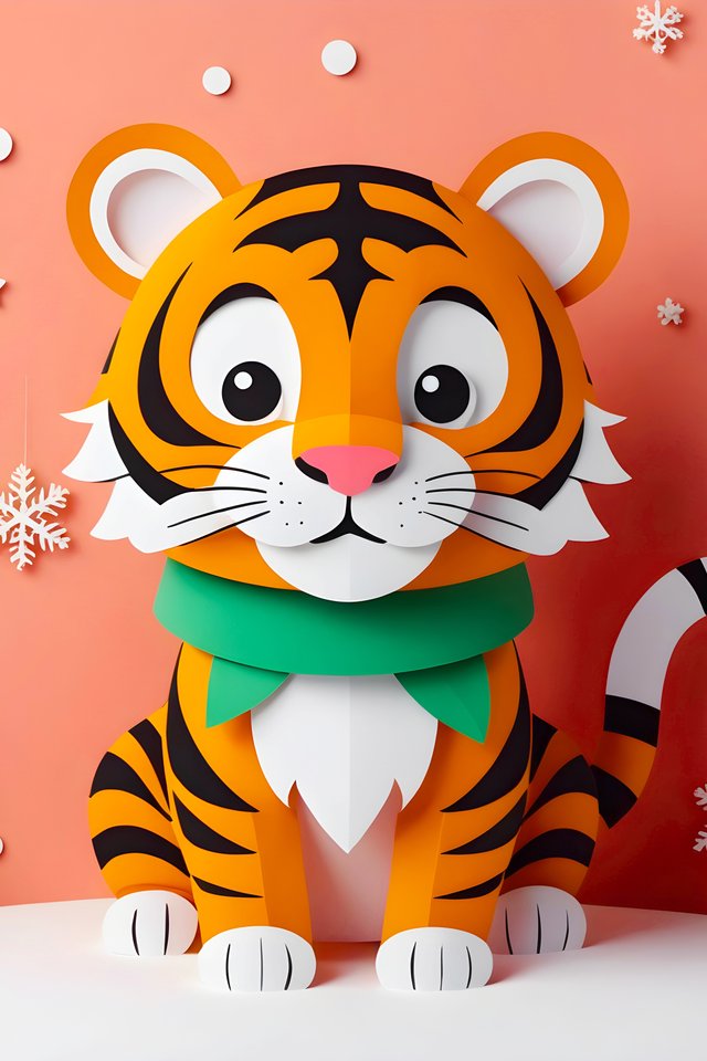 Cute paper tiger - Wallpapers for iPhone 4/4S in 640x960 resolution