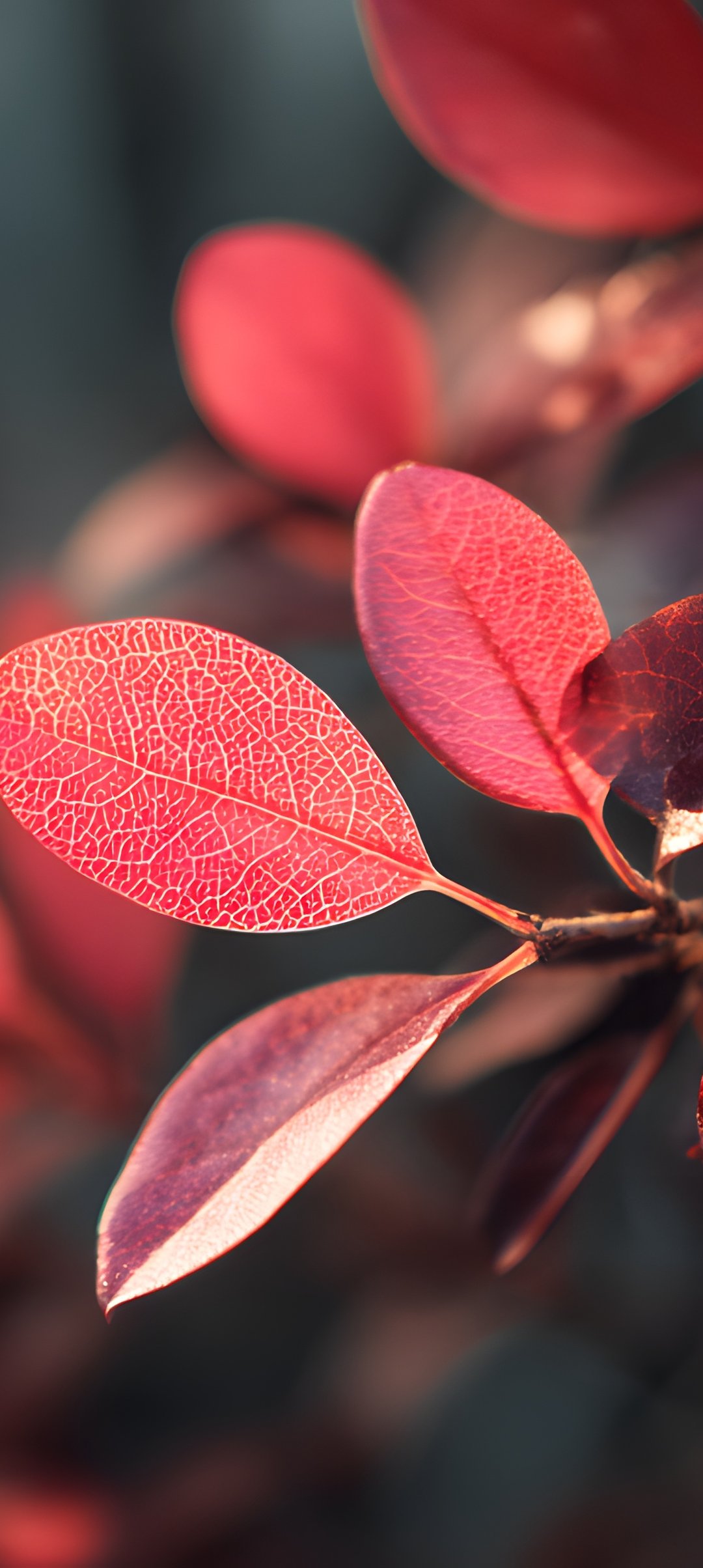 Red leaves on a tree branch - Wallpapers for Samsung Galaxy A13/A14/A53, Realme 12 Pro 5G, POCO M5 in 1080x2408 resolution