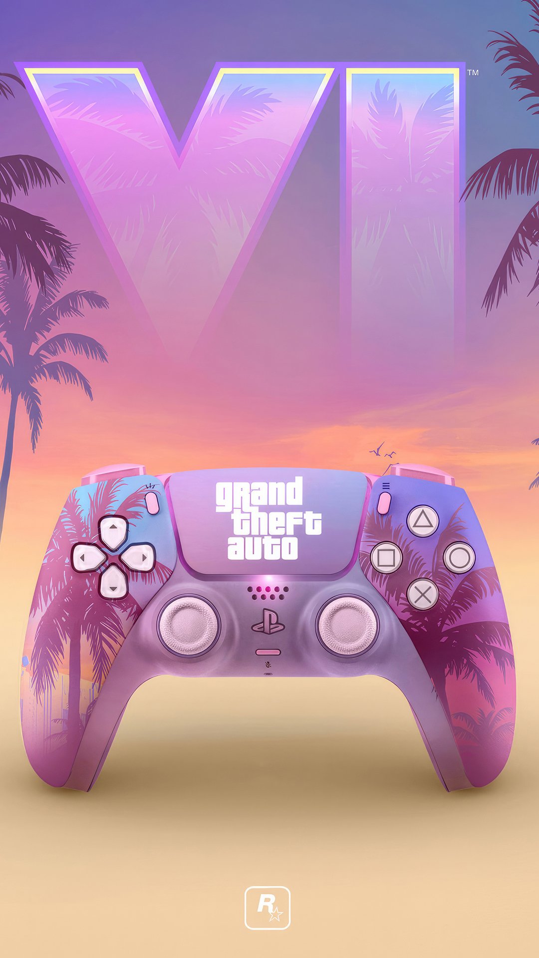 GTA 6 PS5 controller - Wallpapers for Samsung, Honor, Sony in 1080x1920 resolution