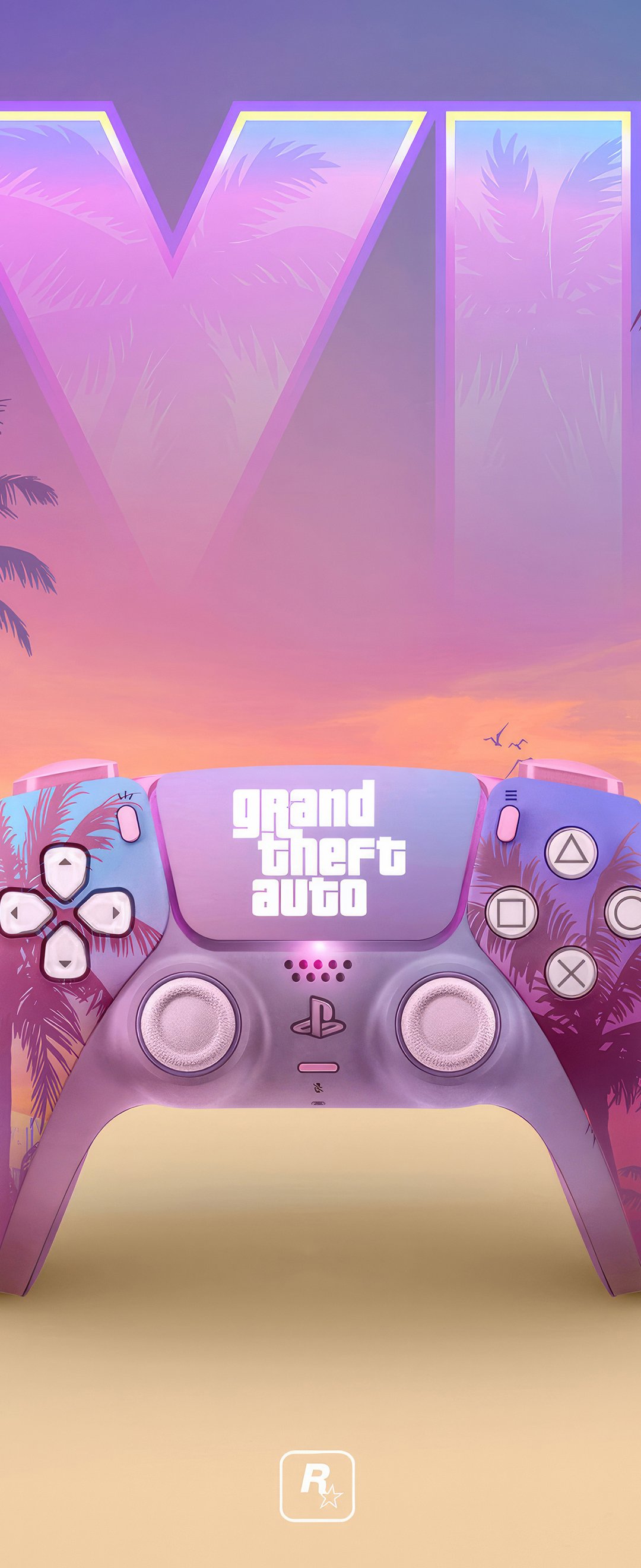 GTA 6 PS5 controller - Wallpapers for Samsung Galaxy Z Flip6, Motorola Razr 2025 in 1080x2640 resolution