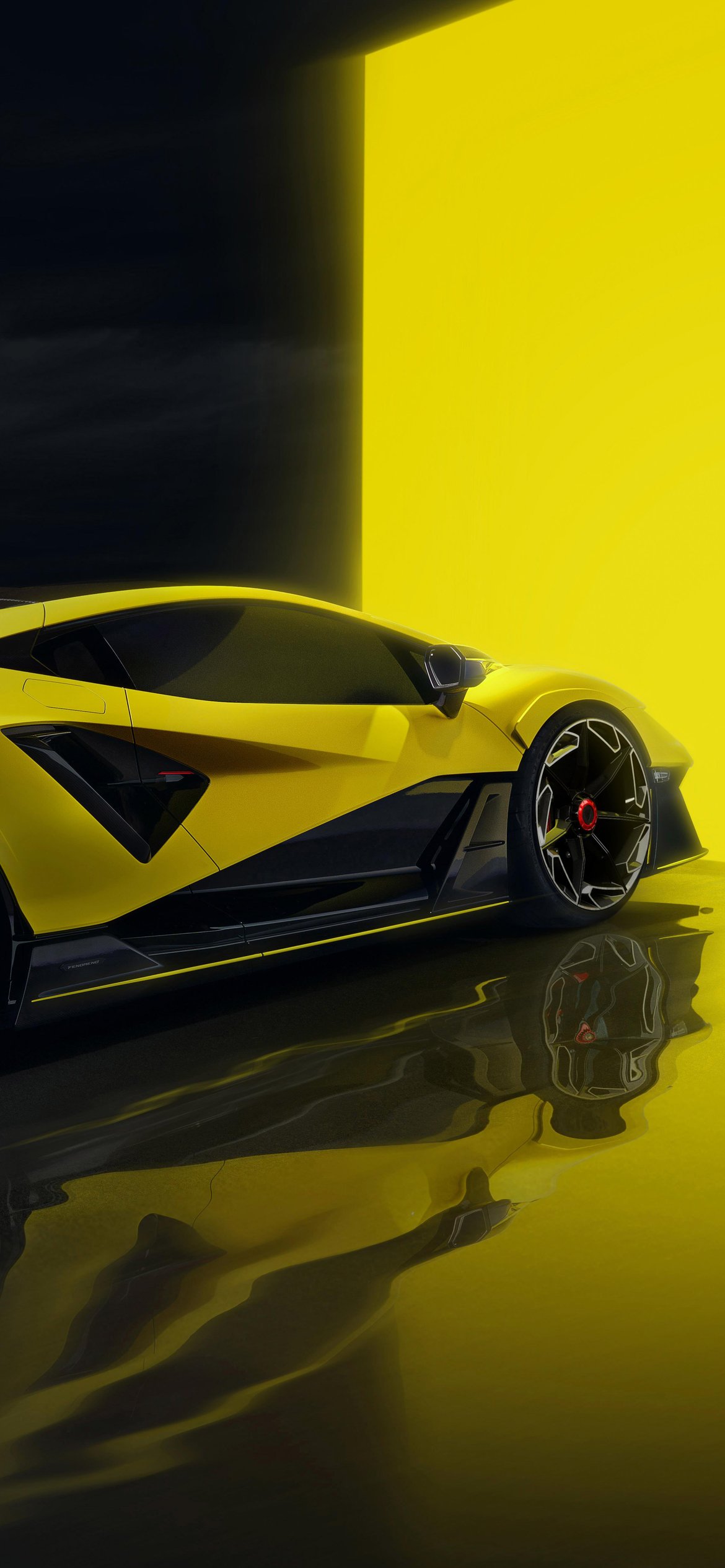 Lamborghini Fenomeno rear view - Wallpapers for iPhone 12 Pro/13 Pro/14 in 1170x2532 resolution