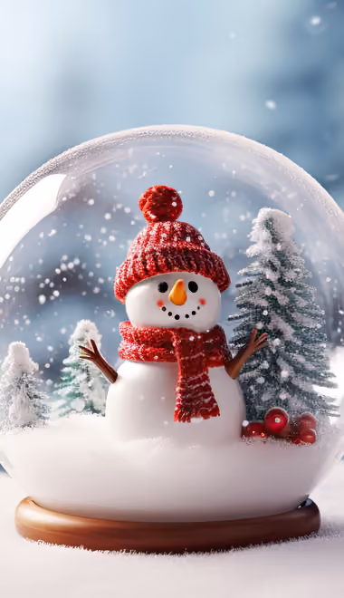 Scarf Wallpapers for iPhone Air (1260x2736): snowman, snow globe, Christmas, winter