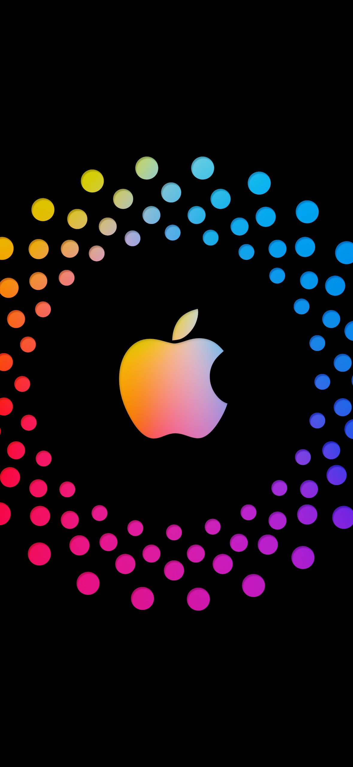 Apple logo with multicolored dots - Wallpapers for iPhone 14 Pro/15 Pro in 1179x2556 resolution