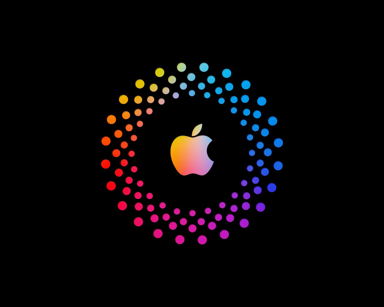 Apple logo with multicolored dots - SXGA wallpapers in 1280x1024 resolution